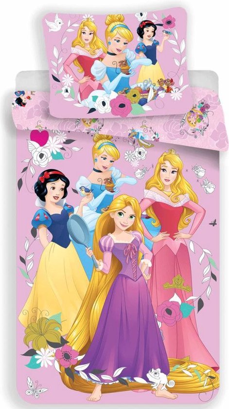 Strippen Absoluut zak Disney Princess Pink - Dekbedovertrek - Eenpersoons - 140 x 200 cm | bol.com