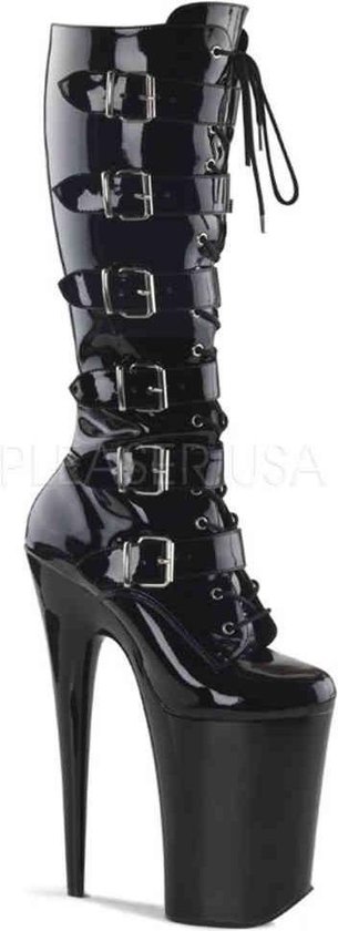 Pleaser - INFINITY-2049 Plateau Laarzen - Paaldans schoenen - 37 Shoes - Zwart