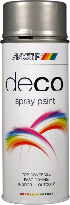 Bombe de peinture Motip Argent brillant / 400ml M01615 auto pour moto scooter neuf
