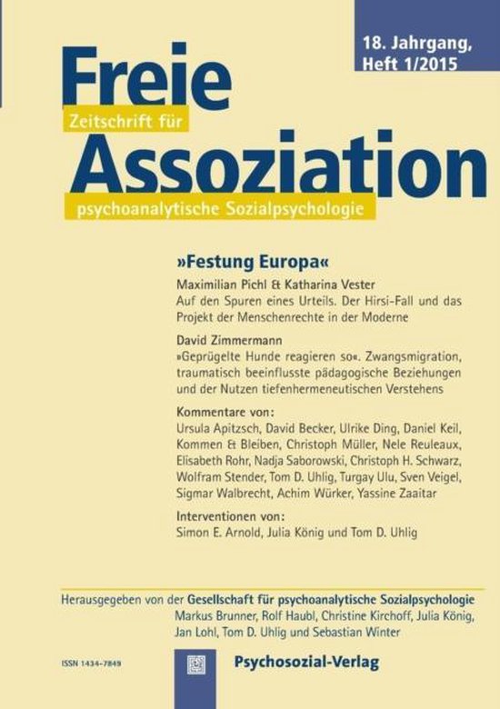 Freie Assoziation - Zeitschrift für psychoanalytische Sozia ... - cover