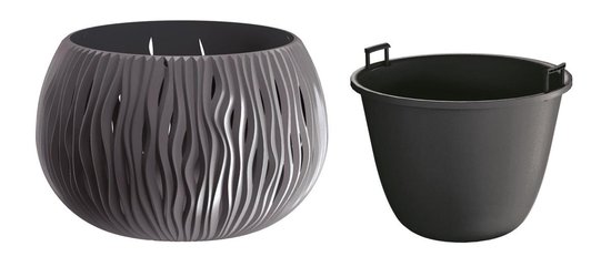 Bloemschaal Plantschaal Sandy Bowl 29cm ANTRACIET Prosperplast
