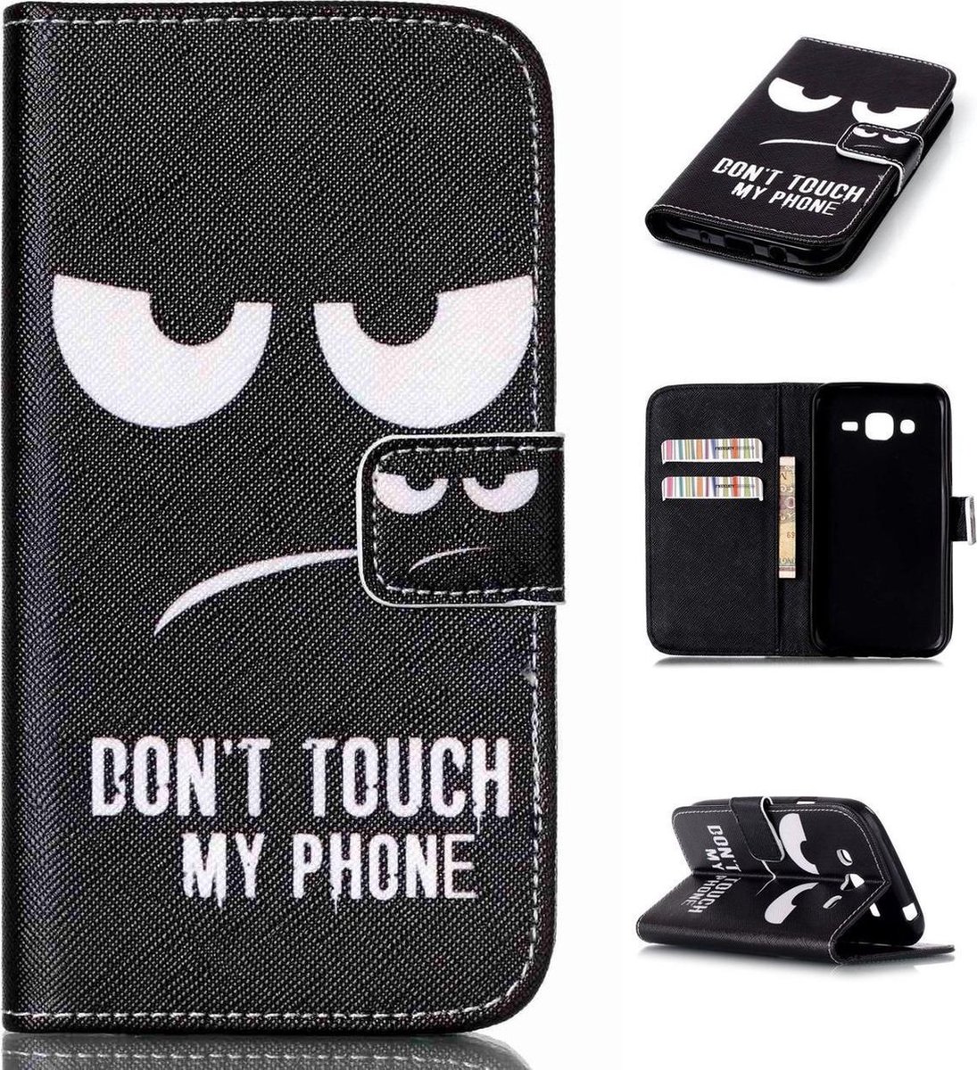 geschikt voor iPhone 5/5s/5se Don't touch my phone cover Bookcase