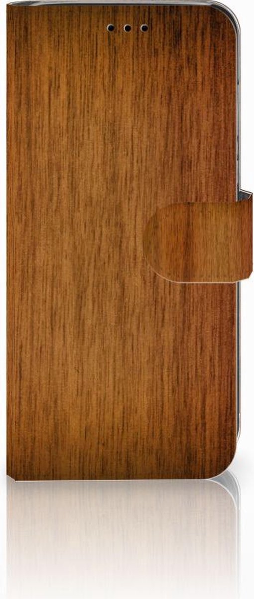 Huawei P20 Lite Book Style Case Donker Hout
