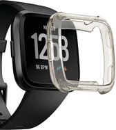 Hoesje voor Fitbit Versa - Anti Shock Proof Siliconen TPU Back Cover Case Hoes Zwart