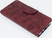 Xssive Hoesje voor Samsung Galaxy S6 G920 - Book Case - Schubben Print - Bordeaux Rood - geschikt voor 3 pasjes