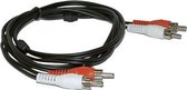 Microconnect 2xRCA/2xRCA 1.5m audio kabel 1,5 m Zwart, Rood, Wit
