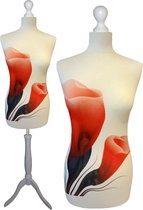 Deep Red flower paspop met witte sparkling driepoot 40/42