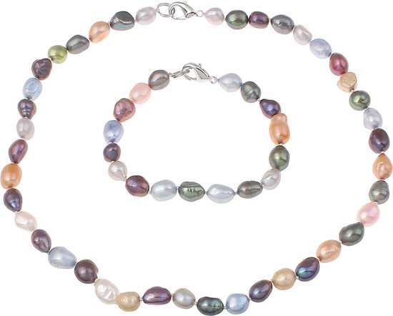 Ensemble collier de perles d'eau douce Pearl de Rice décorative