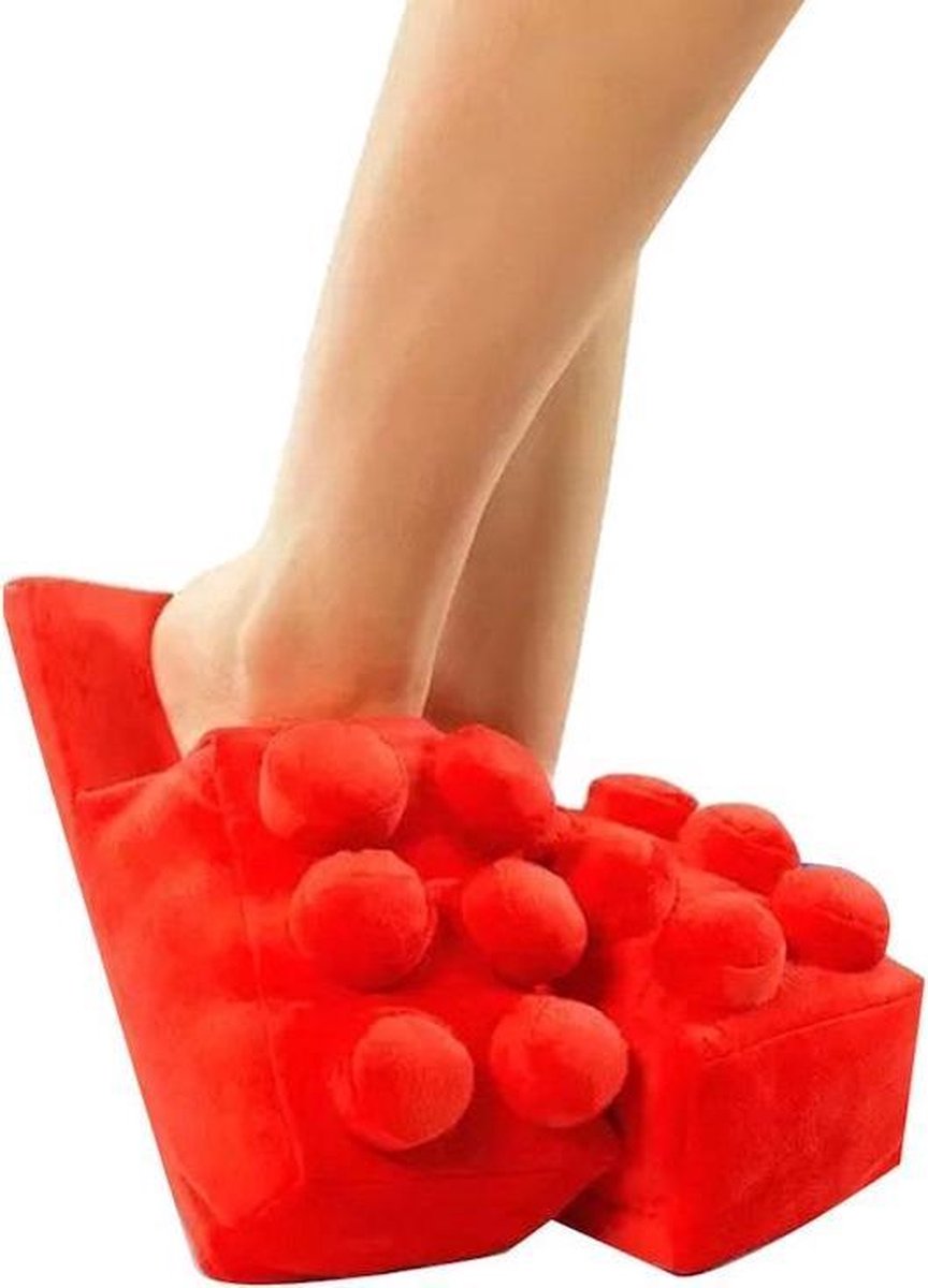 Pantoffels bouwsteen vorm - LEGO vorm - Rood | bol.com