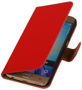 Samsung Galaxy S6 Effen Rood - Book Case Wallet Cover Hoesje