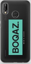 BOQAZ. Huawei P20 Lite hoesje - Labelized Collection - Turquoise print BOQAZ