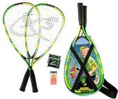 Speedminton Junior set - speedbadminton - crossminton - speed badminton set - blauw/groen/geel