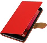 Bookstyle Wallet Case Hoesjes voor Galaxy C7 Rood