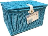 Fietsmand, rieten mand, bakkersmand 48x36x30cm large - blauw