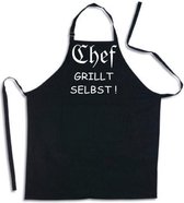 Benza Schort Chef GRILLT SELBST! - Grappige, Leuke, Mooie, Luxe, Keukenschort