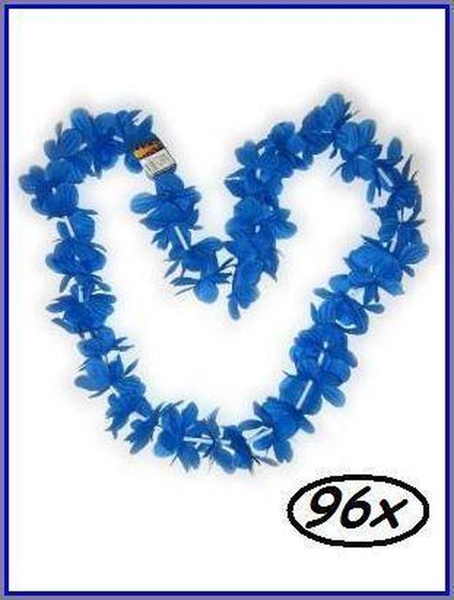 Blauwe Hawaii kransen - Hawaii slingers 96 stuks