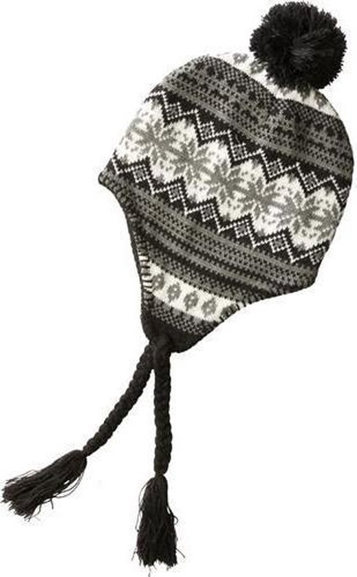 Baby Winter Muts Met Oorwarmers en Pompon - Bruin