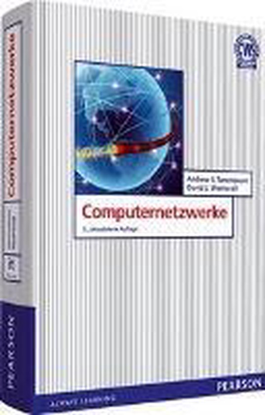 Boek 'Computernetzwerke' met op de voorkant een wereldbol met verbindingen en een kabel.
