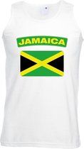 Singlet shirt/ tanktop Jamaicaanse vlag wit heren L