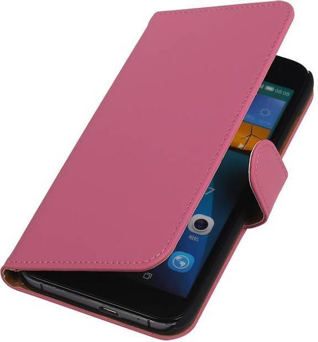Bookstyle Wallet Case Hoesjes Geschikt voor Huawei Ascend G7 Roze