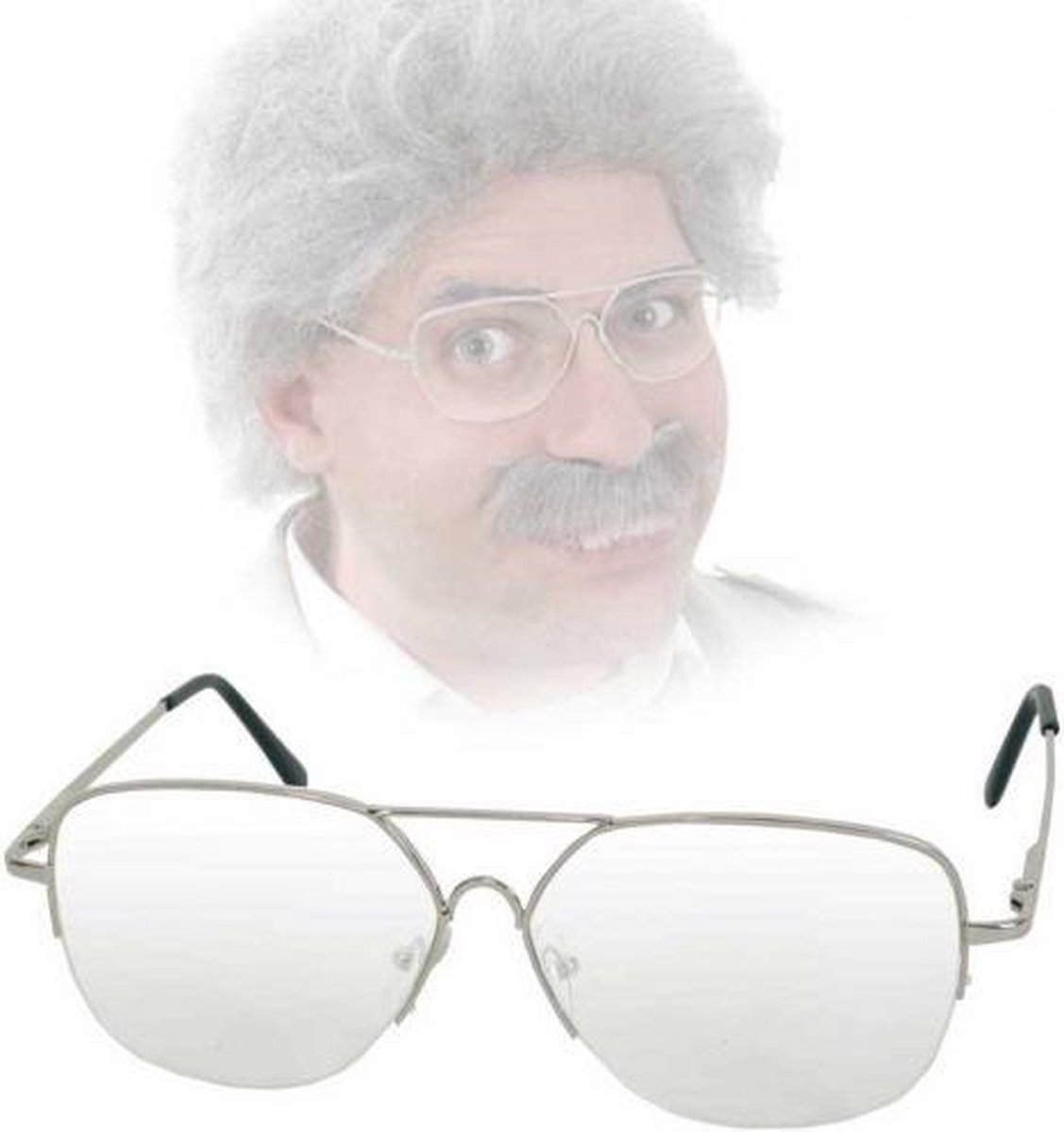 Ouderwetse nerd bril van metaal - Fun & Feest Party Gadgets