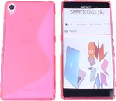 Sony Xperia X Performance S Line Gel Silicone Case Hoesje Transparant Neon Roze Pink