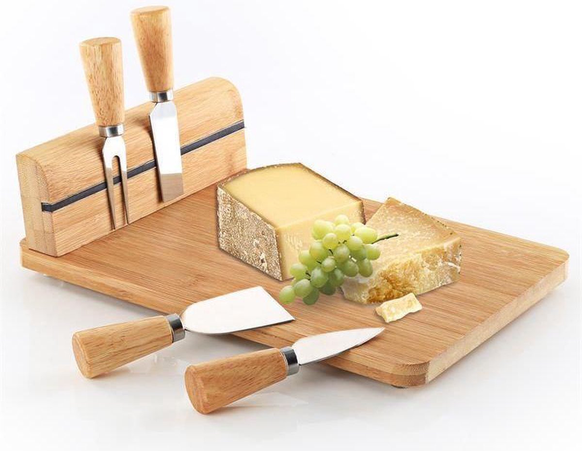 Excellent Houseware Kaasplankje met 4 Mesjes - Bamboe — cadeau in Kookcadeaus - foto 8