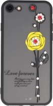 Geel Love Forever back case Hoesje voor Apple iPhone 7 / 8