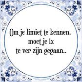 Tegeltje met Spreuk (Tegeltjeswijsheid): Om je limiet te kennen, moet je 1x te ver zijn gegaan. + Kado verpakking & Plakhanger