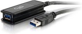 C2G 5M Usb 3.0 Usb-A Male To Usb-A Female Active Extension Cable - Usb-Verlengkabel - Usb Type A (M) Naar Usb Type A (V) - Usb 3.0 - 30 V - 5 M - Actief - Zwart