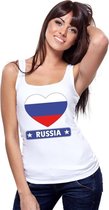 Rusland hart vlag singlet shirt/ tanktop wit dames S