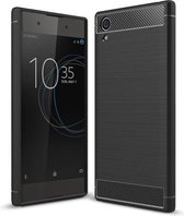 Armor Brushed TPU Back Cover - Sony Xperia XA1 Plus Hoesje - Zwart