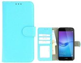 Fashion turquoise wallet bookcase hoesje Huawei Y6 2017