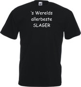 Mijncadeautje T-shirt - 's Werelds beste Slager - - unisex - Zwart (maat L)