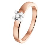 The Jewelry Collection Ring Diamant 0.10ct H Si - Bicolor Goud