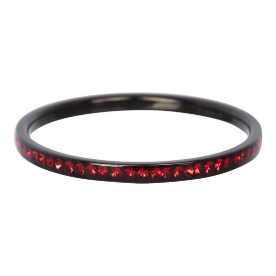 iXXXi JEWELRY - Vulring - Zirconia ring Light Siam - Zwart - 2mm - Maat 18