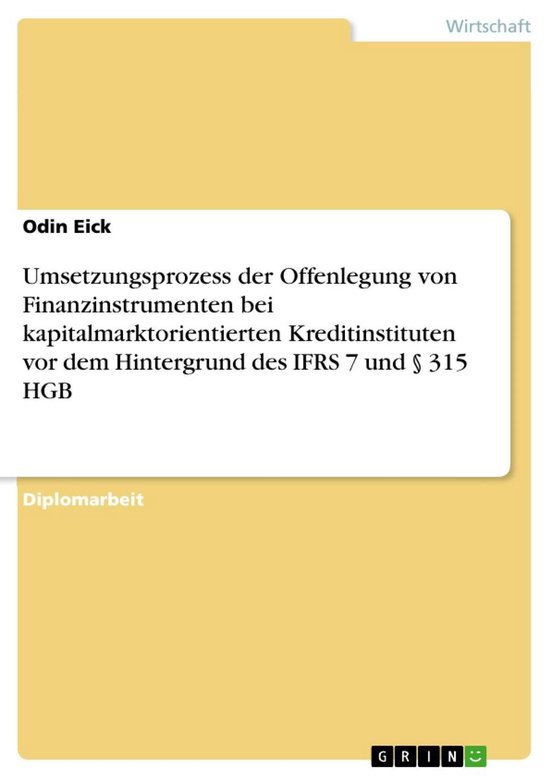 Umsetzungsprozess der Offenlegung von Finanzinstrumenten bei ... - cover