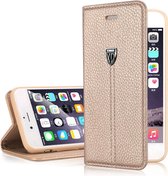 iPhone 5 / 5S XUNDD® Noble Series Slim Fit Echt Leer wallet cover  Case  Hoesje met stand Goud
