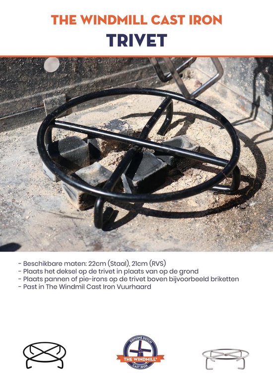 The Windmill Dutch Oven Gietijzeren onderzetter trivet - The Windmill Cast Iron