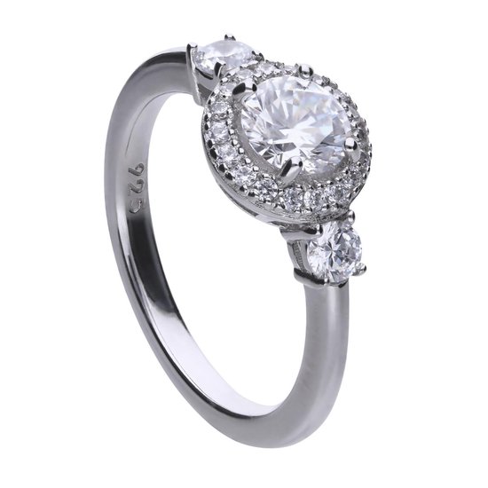 Diamonfire zilveren ring met steen - Maat 16.5 - Zirkonia - Entourage