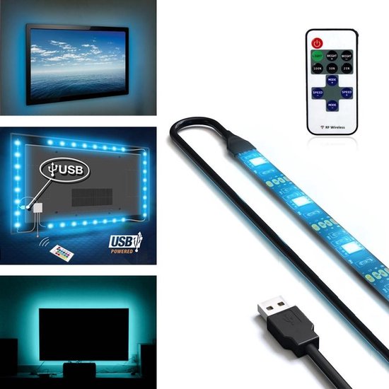 TV LED Strip|LED Strip | 1 Meter | 14 Kleuren: RGB | Afstandsbediening |  bol.com