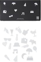 Design Letters party icons voor letterbord white