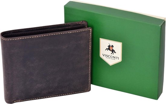 Visconti Leather Wallet - Portefeuille Billfold Homme - RFID - Cuir - 7  cartes -... | bol.com