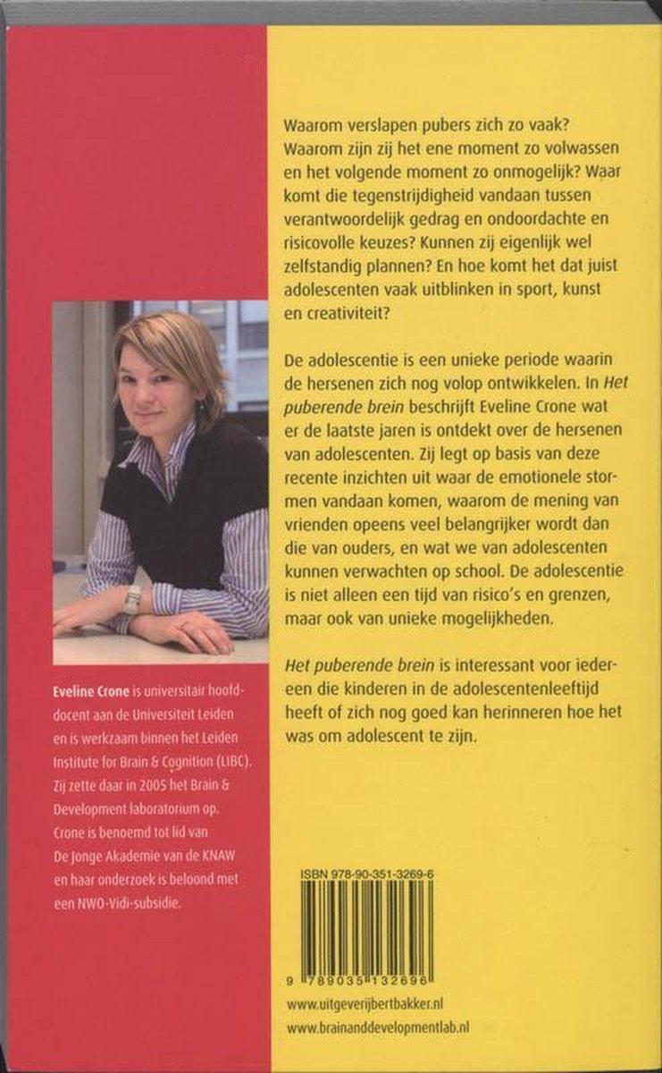 Het puberende brein - back cover
