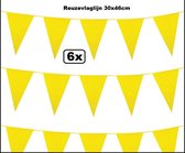 6x Reuzevlaggenlijn geel 30x46 cm