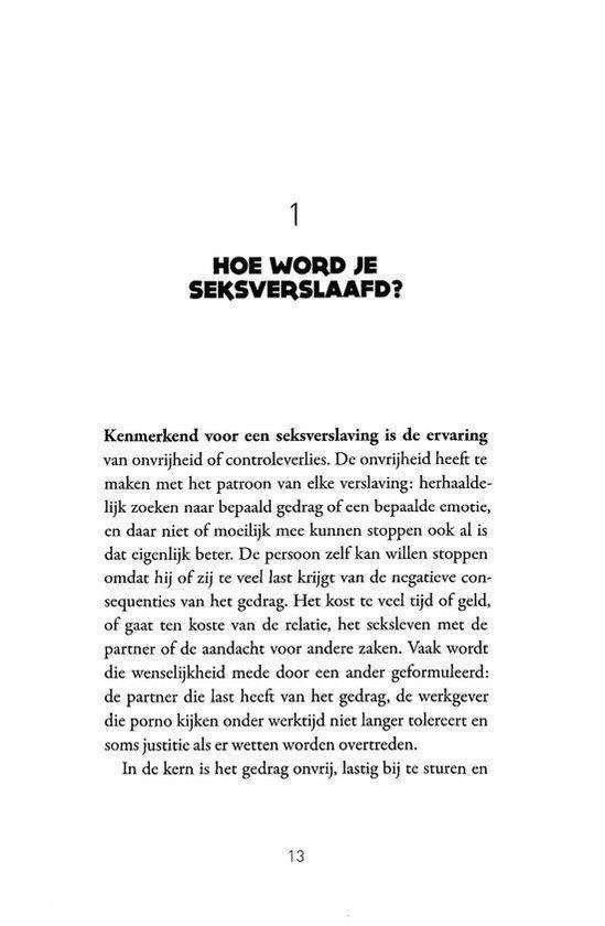 Titelpagina met '1 Hoe word je seksverslaafd?' in grote letters.