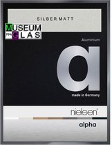 Fotolijst Wissellijst ALPHA mat zilver A2 42x59,4cm met MUSEUMGLAS