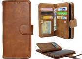 iPhone 11 Hoesje Bruin - 2 in 1 Luxe Kunstlederen Portemonnee Book Case met Extra Vakken