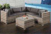Polyrotan loungeset - Nassau - lounge set hoek-set Beige/Grijs