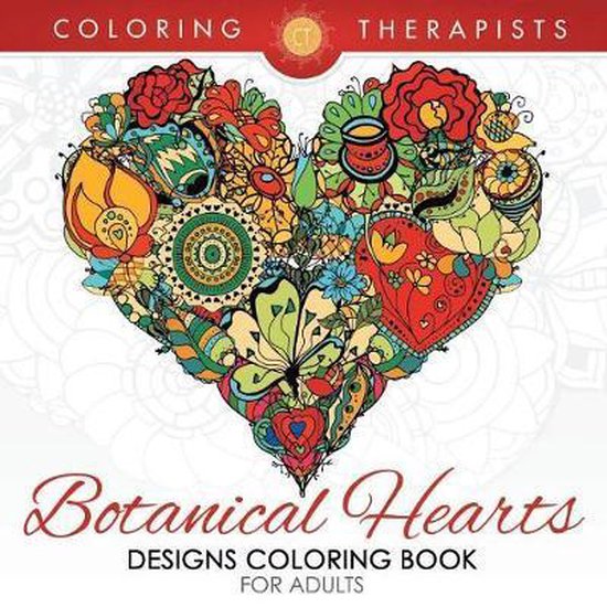 Botanical Hearts Designs Coloring Book For Adults - cover